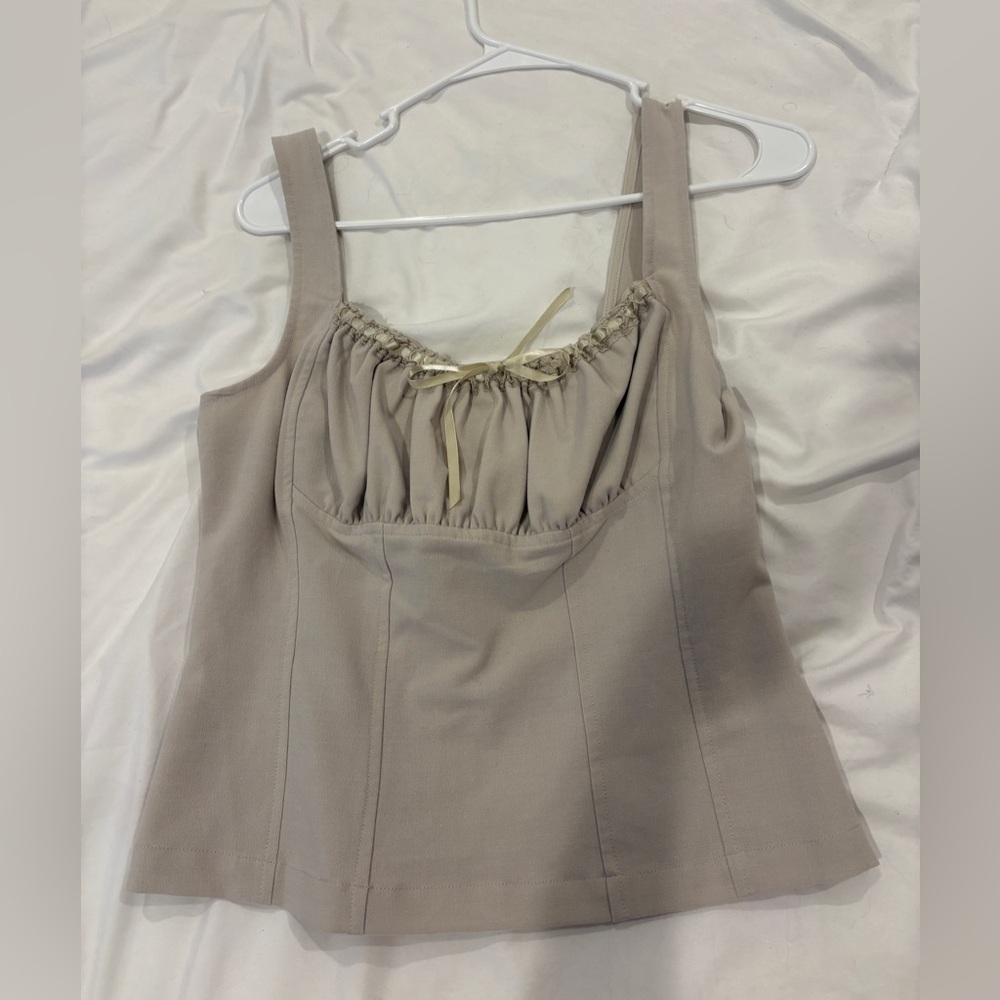 Astr Cream Sleeveless Top